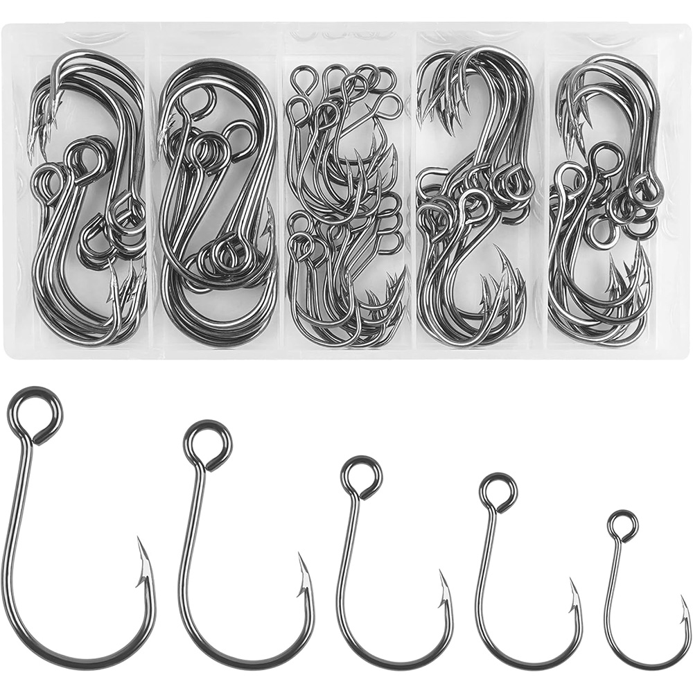 Fishing Hook Assortment - 70 pièces crochets simples de pêche