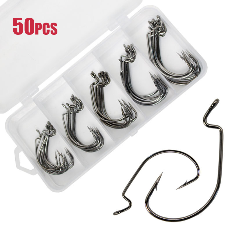 50pcs large ver crochet en aci - Fishing Hook Offset avis et prix
