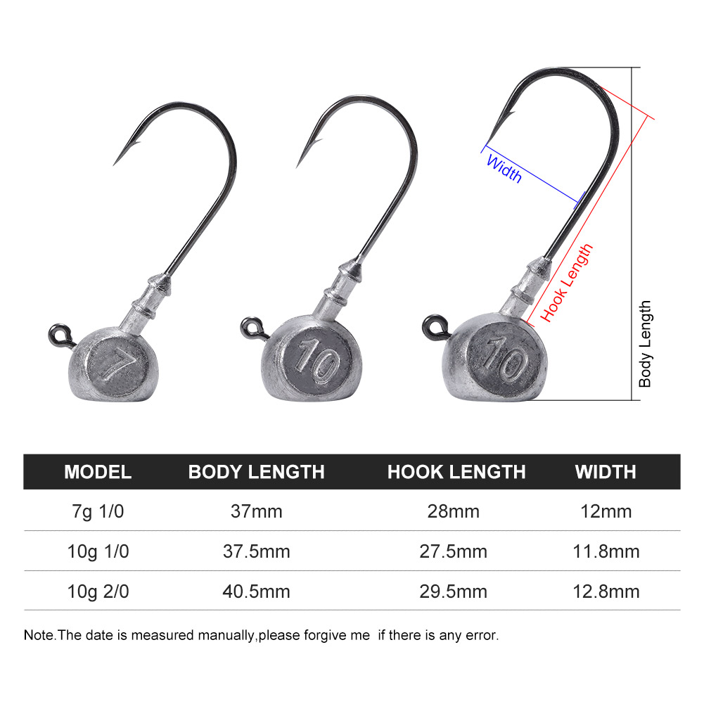 Noeby Jig Head 7g 10g 1/0 2/0  - Fishing Hook Offset avis et prix