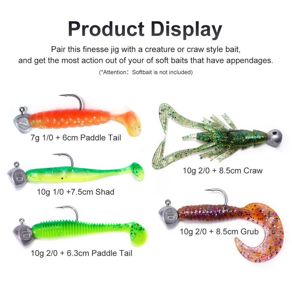 Noeby Jig Head 7g 10g 1/0 2/0  - Fishing Hook Offset avis et prix